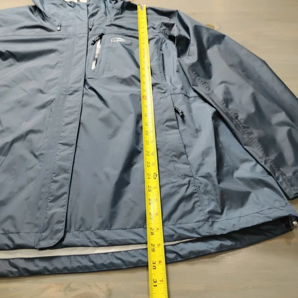 LL Bean Trail Model Rain Jacket Womens 3XL Navy Blue Waterproof Packable Plus Sz - Picture 11 of 14